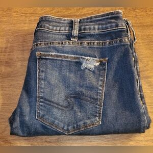 Women's Silver Elysse Skinny Blue Distressed Jeans